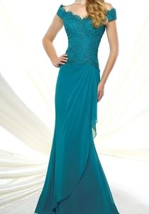 Montage MOB teal beaded gown size 18